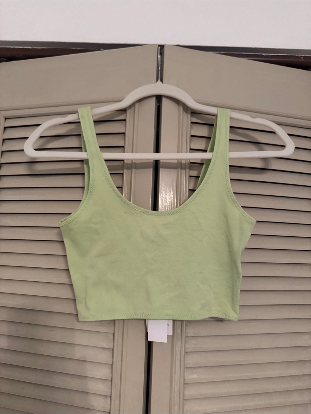Topshop Light Green Cropped Scoop Tank
